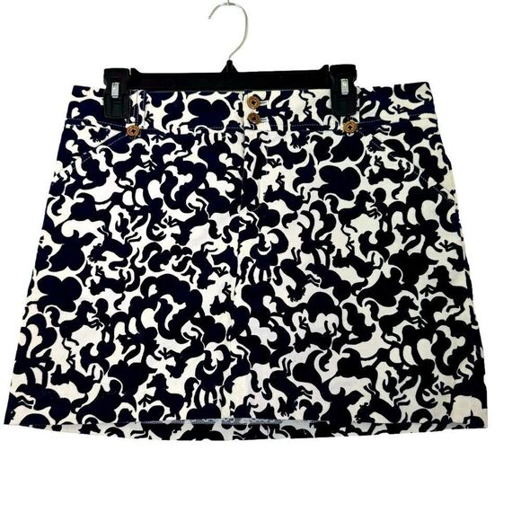 Lilly Pulitzer Horse Of Course Navy Corduroy Skirt Size 6 - Picture 1 of 4